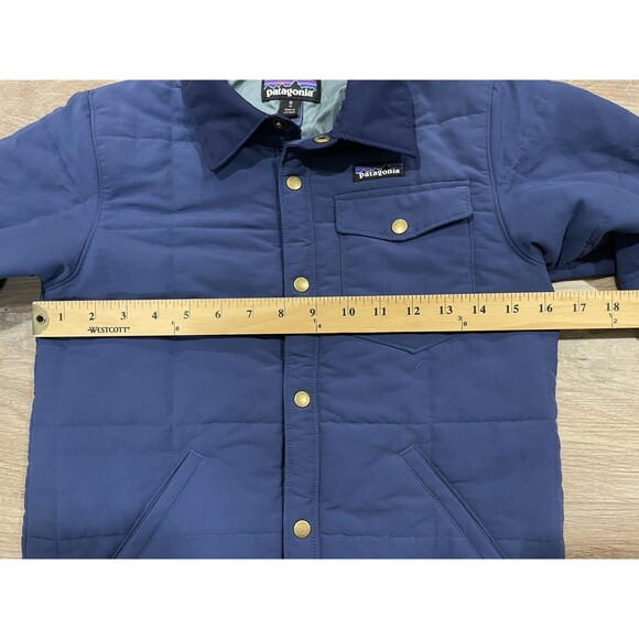 Patagonia Quilted Jacket Shacket Youth Kids Size Medium (10) Navy Blue - Picture 3 of 7